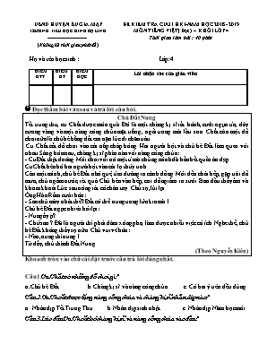 Đề kiểm tra cuối học kì 1 môn Tiếng Việt (Đọc) Khối lớp 4 - Năm học 2018-2019